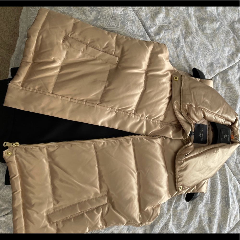 Talbots shiny gold vest